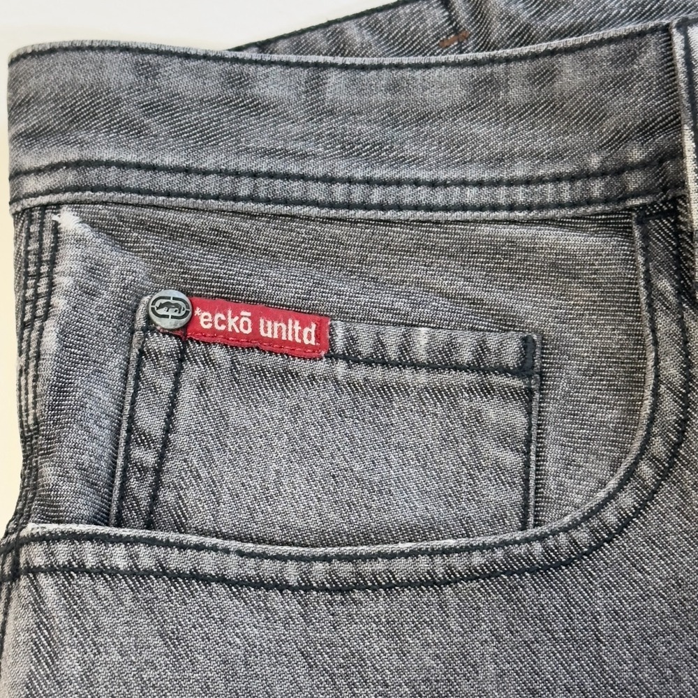 Ecko Unltd Carpenter Jeans Mens 34 Gray Foundry Denim Foundry Relaxed Streetwear - Picture 7 of 16